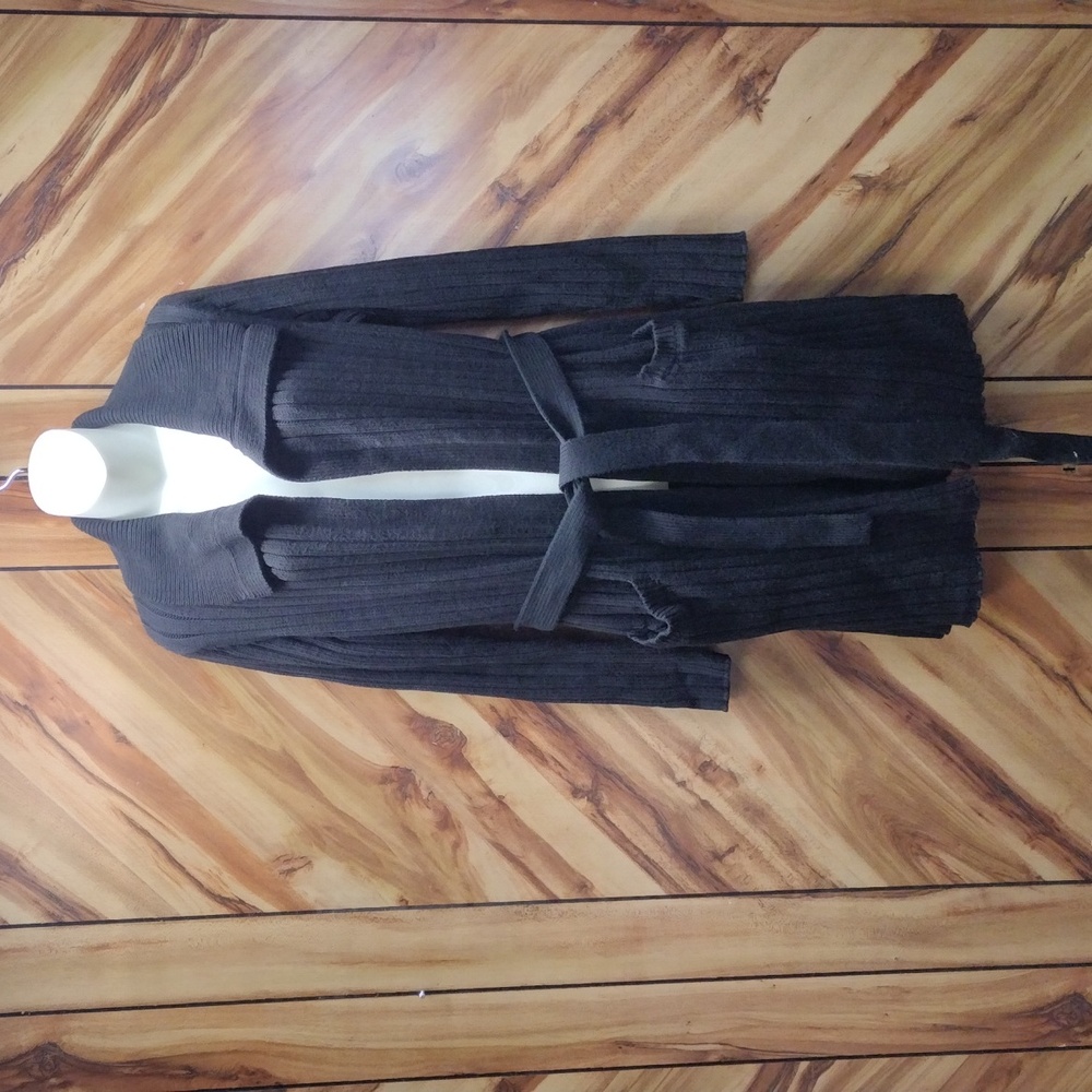 Michael Kors Belted Ribbed knit Duster Cardigan Sweater Size L